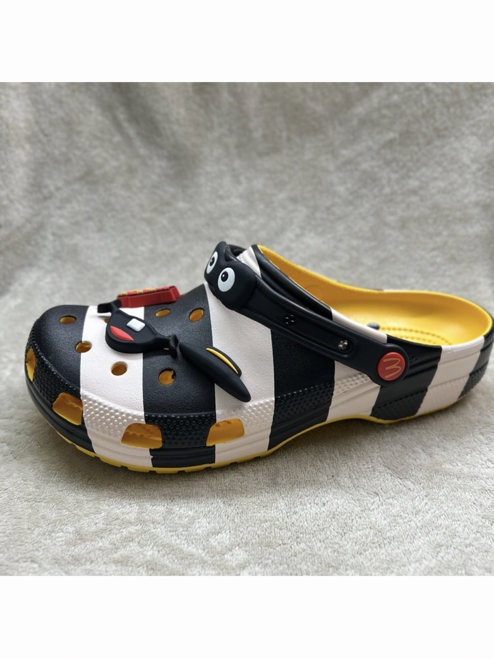 McDonald's x Crocs Classic Clog "Hamburglar" - Black/White Stripes - Men's 10